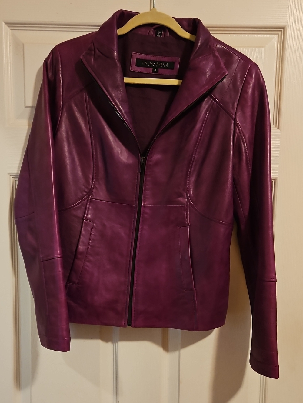 La Marque Collection Purple Leather Jacket Size Medium